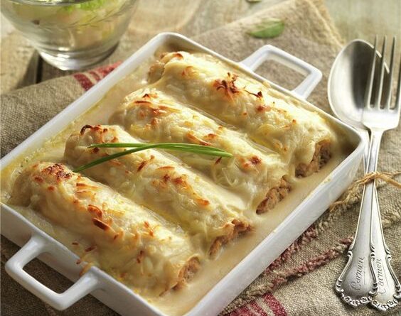 Canelones de pollo y paté